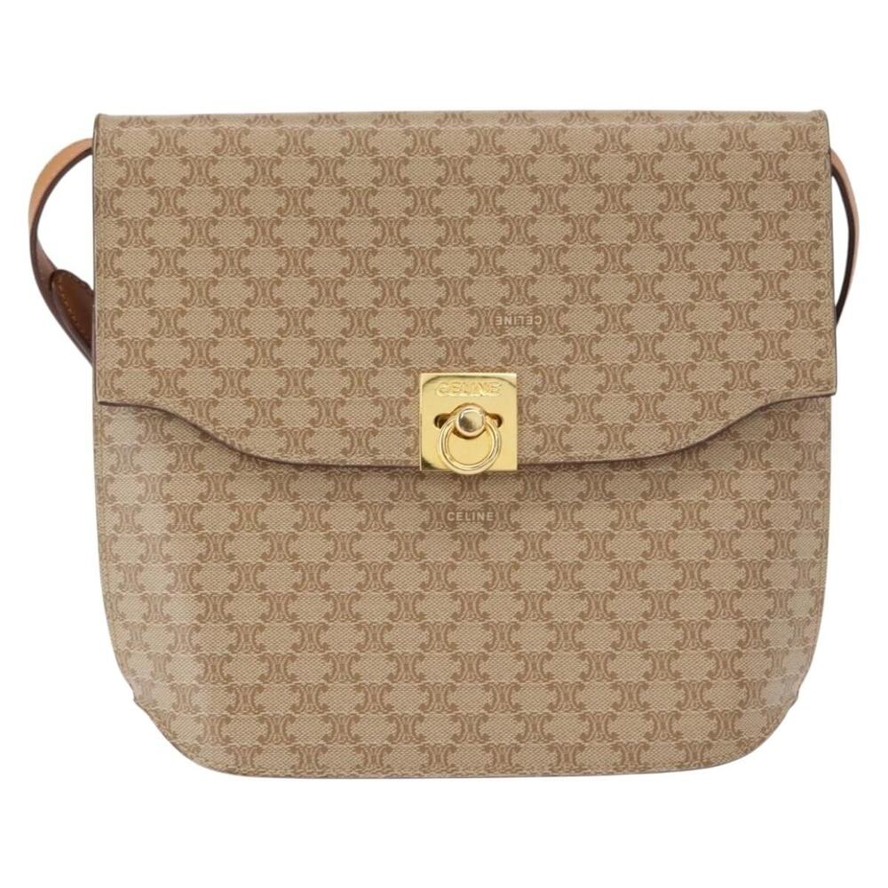 Celine Macadam Shoulder Bag Beige